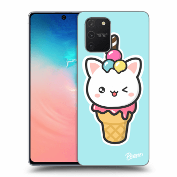 Picasee silikonový černý obal pro Samsung Galaxy S10 Lite - Ice Cream Cat