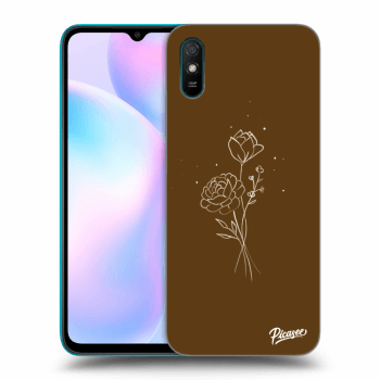 Obal pro Xiaomi Redmi 9A - Brown flowers