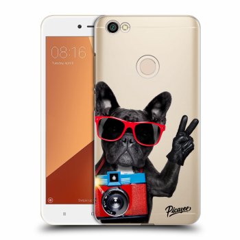 Picasee silikonový průhledný obal pro Xiaomi Redmi Note 5A Prime - French Bulldog