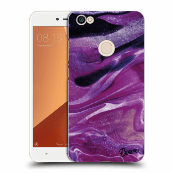 Picasee silikonový průhledný obal pro Xiaomi Redmi Note 5A Prime - Purple glitter