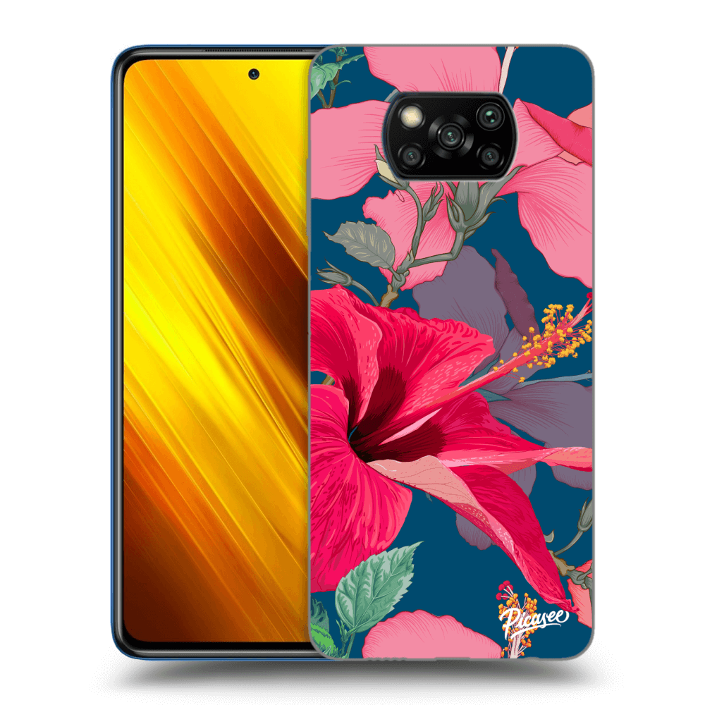 Silikonový černý Obal Pro Xiaomi Poco X3 - Hibiscus