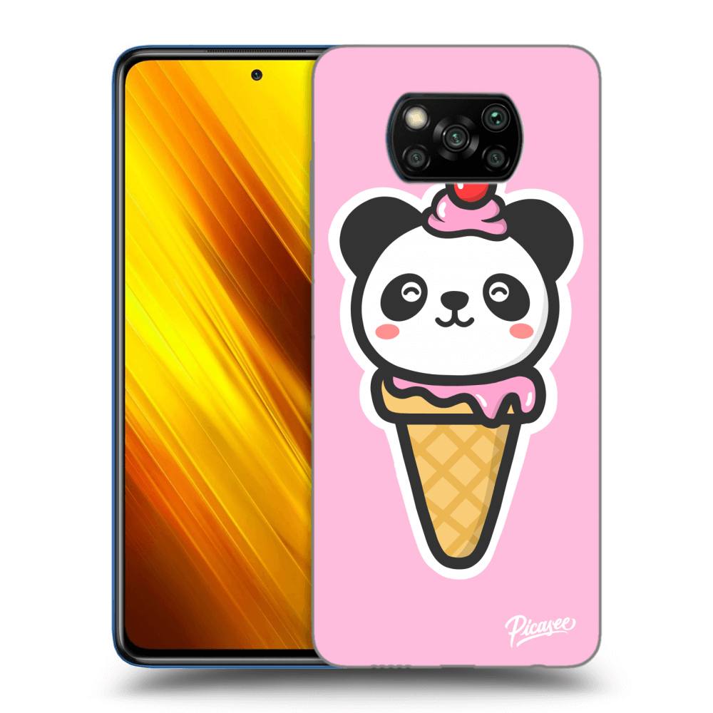Picasee silikonový černý obal pro Xiaomi Poco X3 - Ice Cream Panda