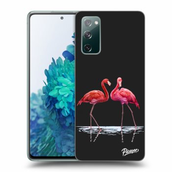 Picasee silikonový černý obal pro Samsung Galaxy S20 FE - Flamingos couple