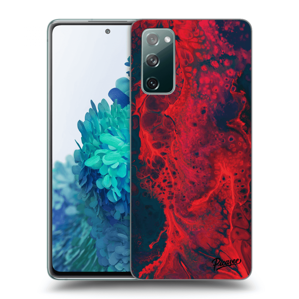 Picasee silikonový černý obal pro Samsung Galaxy S20 FE - Organic red
