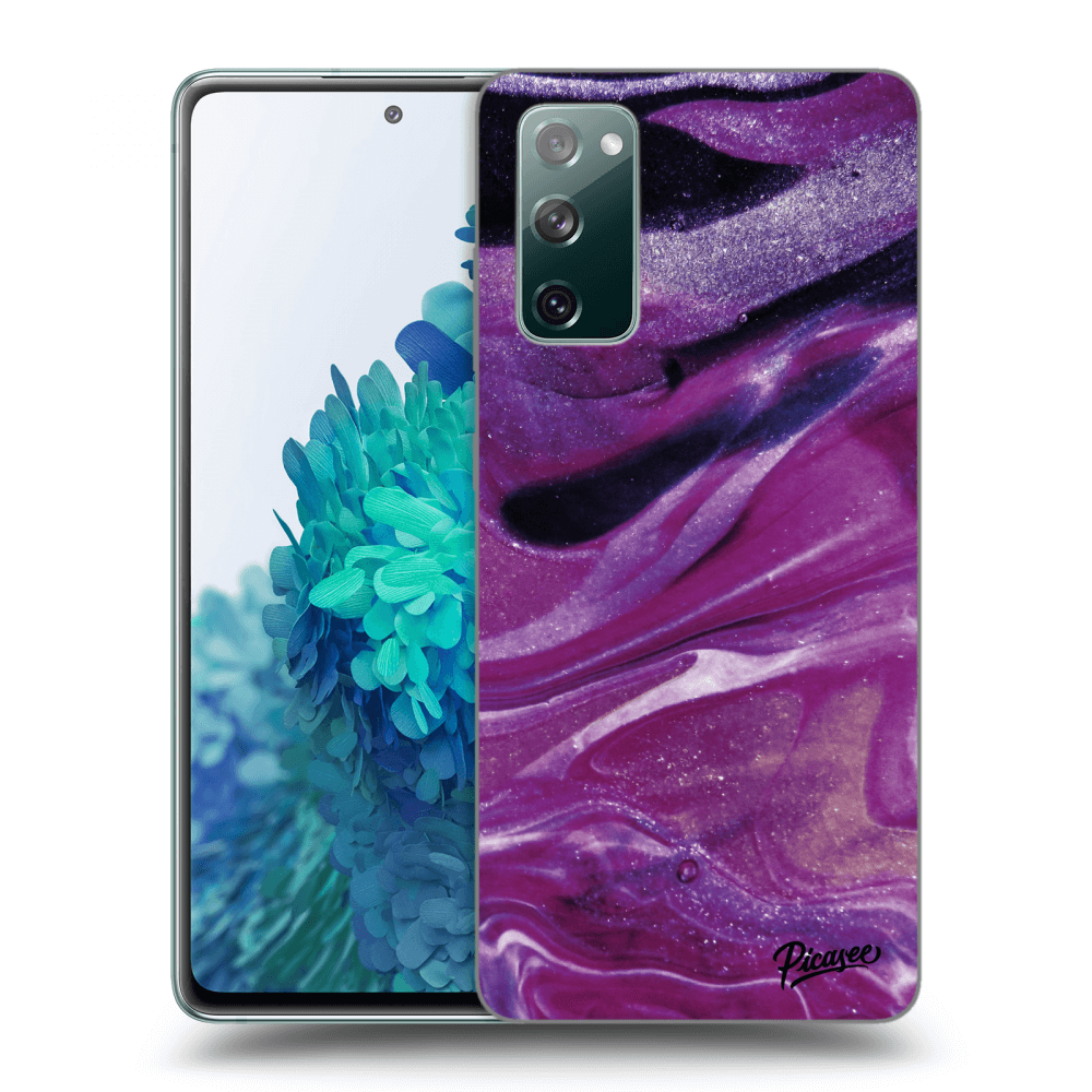 Picasee silikonový průhledný obal pro Samsung Galaxy S20 FE - Purple glitter