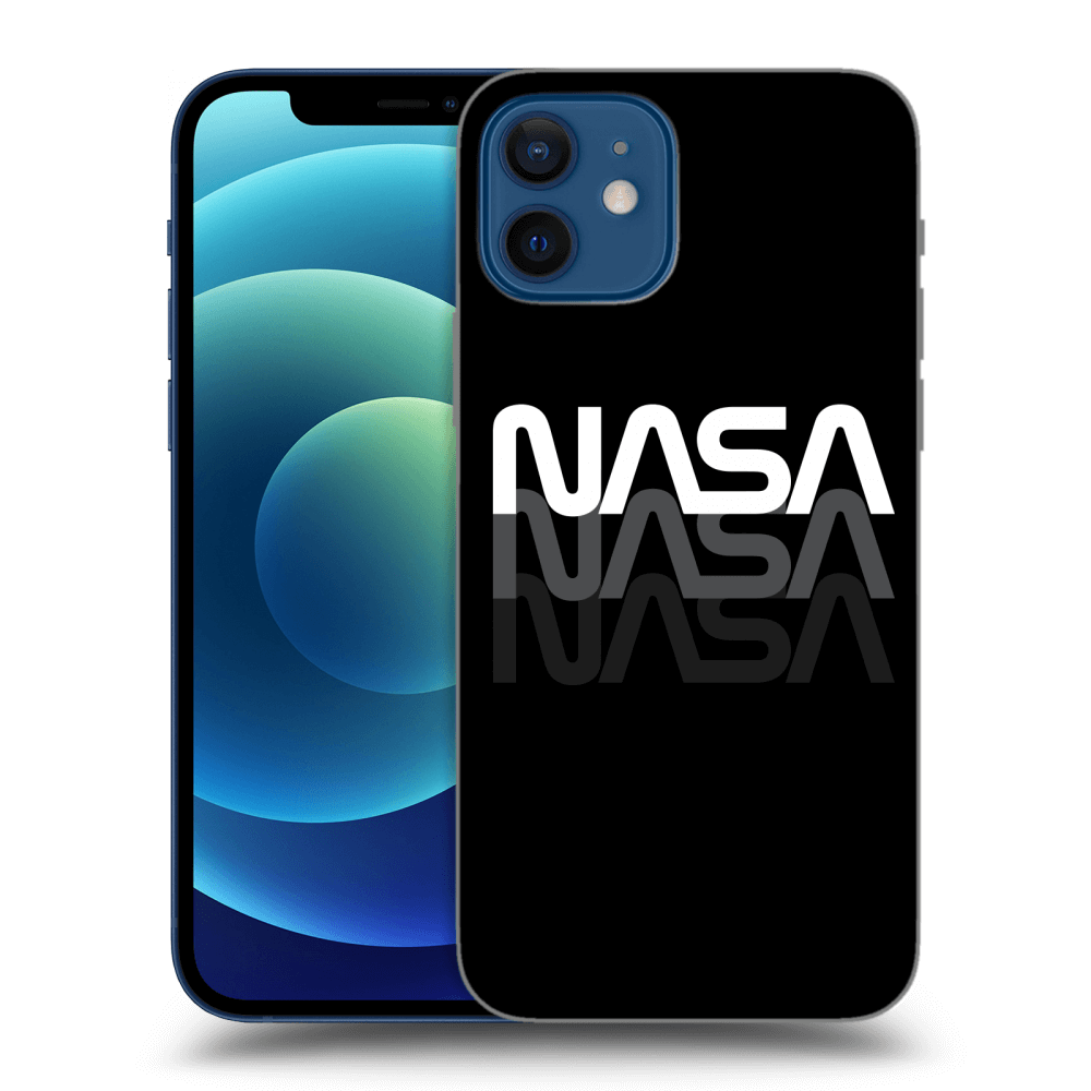 Picasee silikonový černý obal pro Apple iPhone 12 - NASA Triple