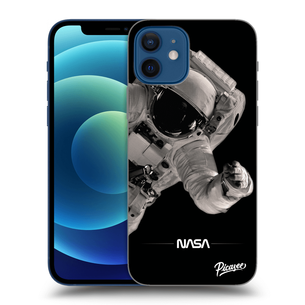 Picasee silikonový černý obal pro Apple iPhone 12 - Astronaut Big
