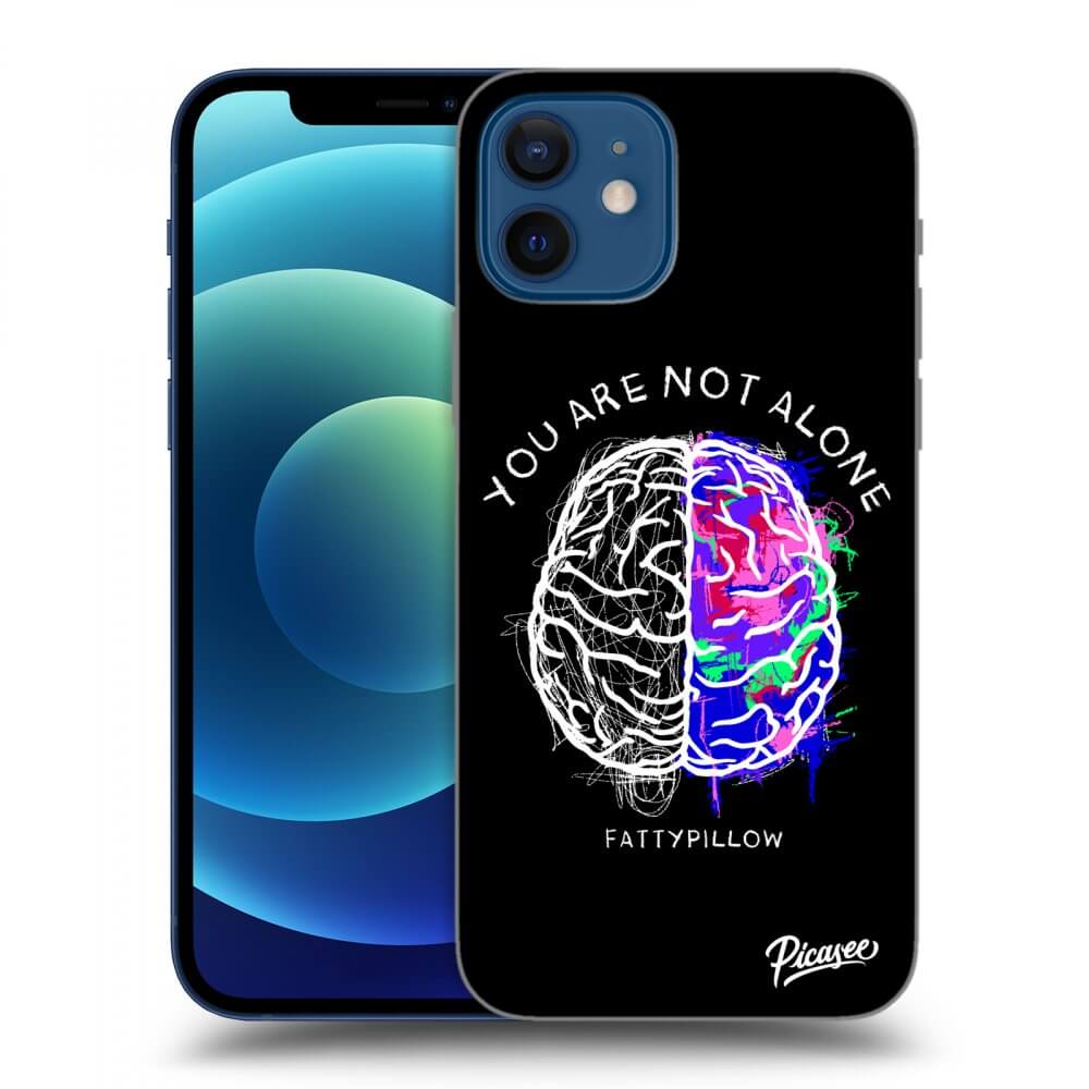 Picasee silikonový průhledný obal pro Apple iPhone 12 - Brain - White