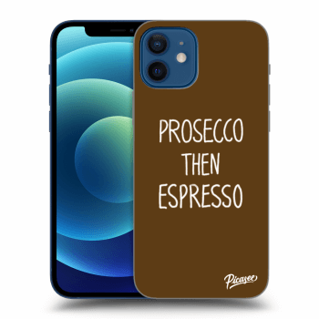 Picasee silikonový černý obal pro Apple iPhone 12 - Prosecco then espresso
