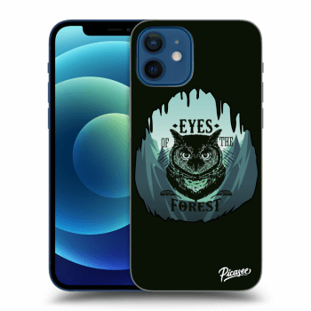 Picasee silikonový černý obal pro Apple iPhone 12 - Forest owl