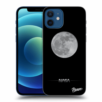 Picasee silikonový černý obal pro Apple iPhone 12 - Moon Minimal