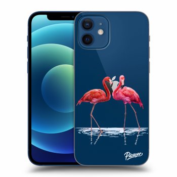 Picasee silikonový průhledný obal pro Apple iPhone 12 - Flamingos couple