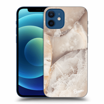 Picasee silikonový průhledný obal pro Apple iPhone 12 - Cream marble