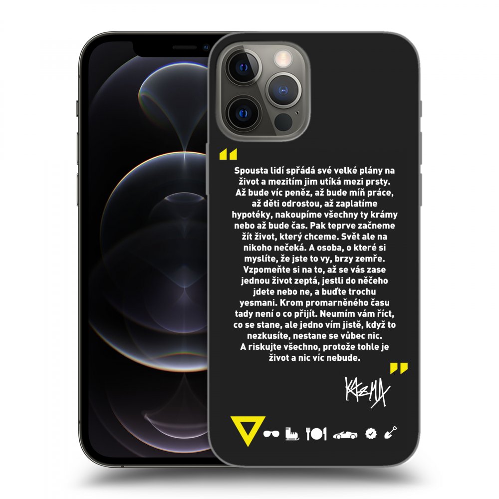 Picasee silikonový černý obal pro Apple iPhone 12 Pro - Kazma - BUĎTE TROCHU YESMANI