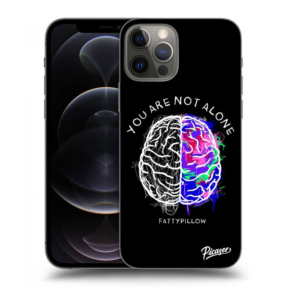Picasee silikonový průhledný obal pro Apple iPhone 12 Pro - Brain - White