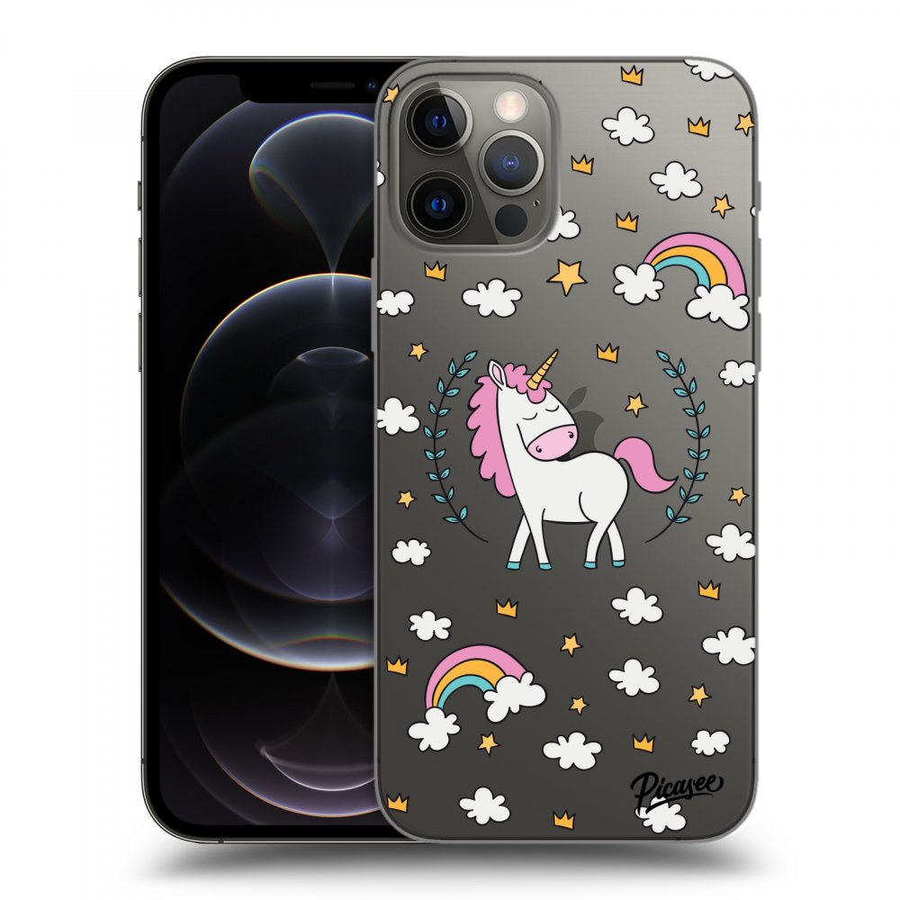 Picasee silikonový průhledný obal pro Apple iPhone 12 Pro - Unicorn star heaven