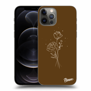Obal pro Apple iPhone 12 Pro - Brown flowers
