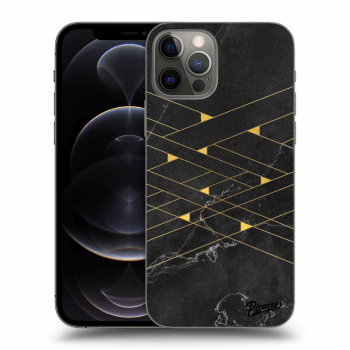 Picasee silikonový černý obal pro Apple iPhone 12 Pro - Gold Minimal