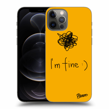 Picasee silikonový černý obal pro Apple iPhone 12 Pro - I am fine