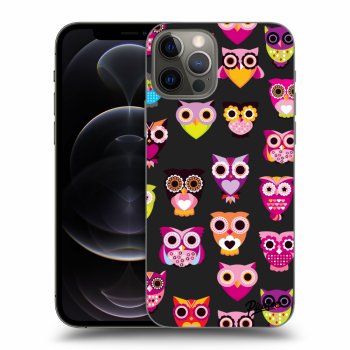 Picasee silikonový černý obal pro Apple iPhone 12 Pro - Owls