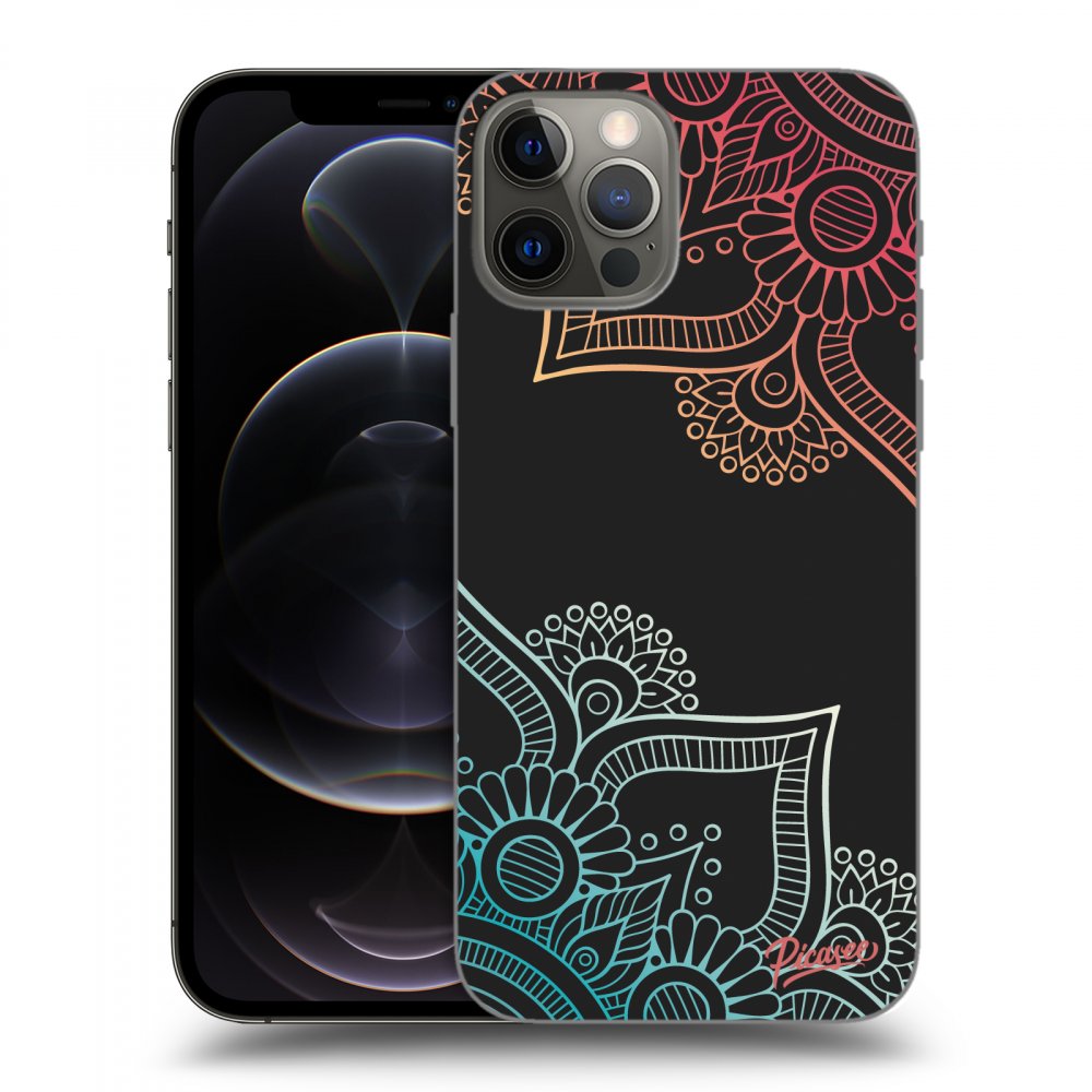 Picasee silikonový černý obal pro Apple iPhone 12 Pro - Flowers pattern