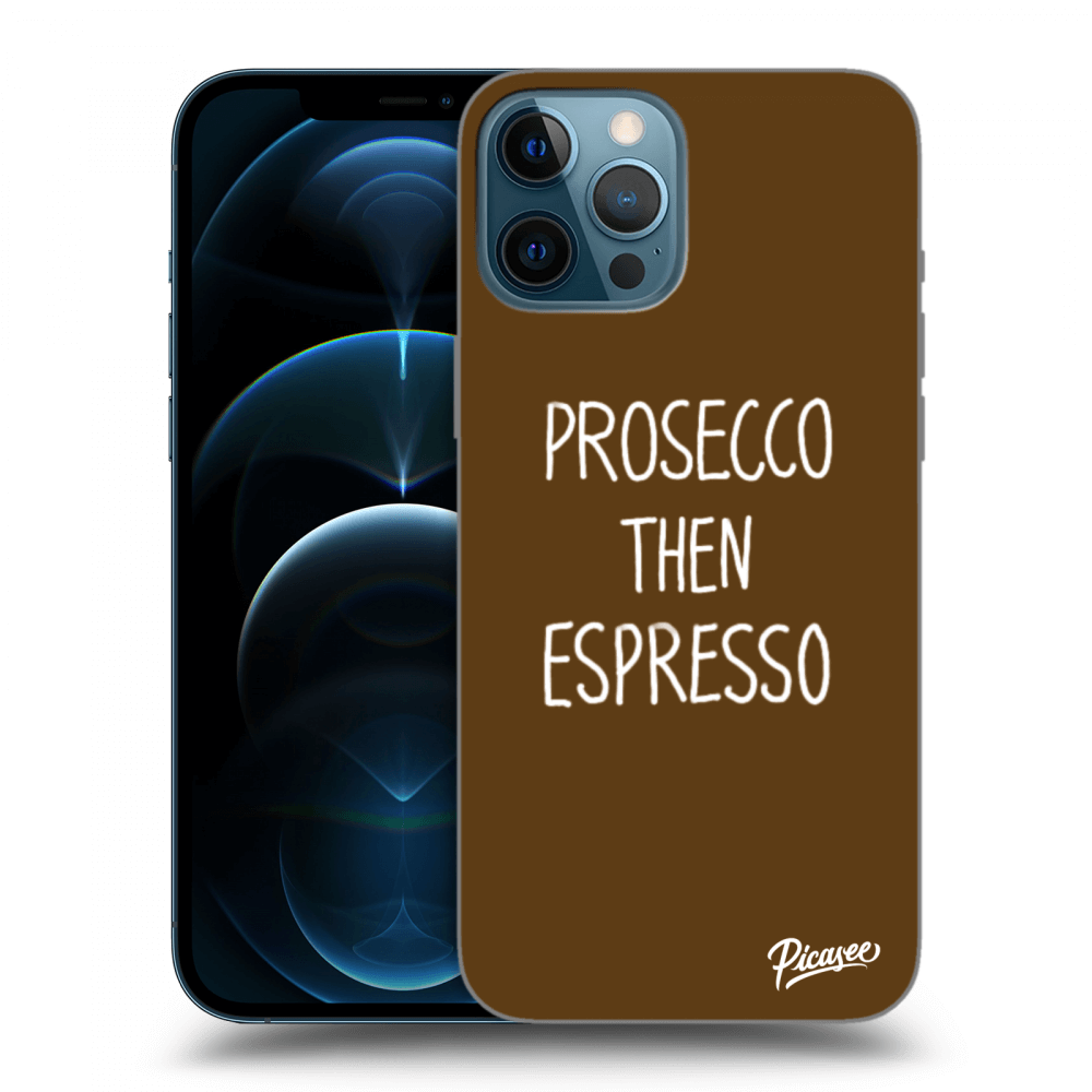 Picasee silikonový průhledný obal pro Apple iPhone 12 Pro Max - Prosecco then espresso