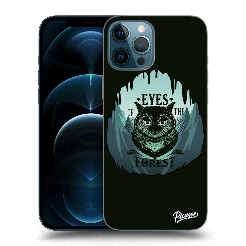 Picasee silikonový černý obal pro Apple iPhone 12 Pro Max - Forest owl