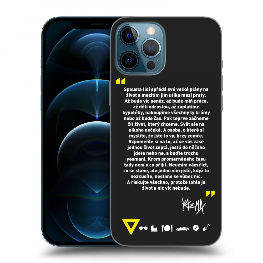 Picasee silikonový černý obal pro Apple iPhone 12 Pro Max - Kazma - BUĎTE TROCHU YESMANI