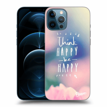 Picasee silikonový černý obal pro Apple iPhone 12 Pro Max - Think happy be happy