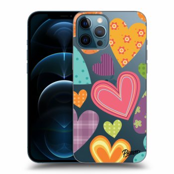 Picasee silikonový průhledný obal pro Apple iPhone 12 Pro Max - Colored heart