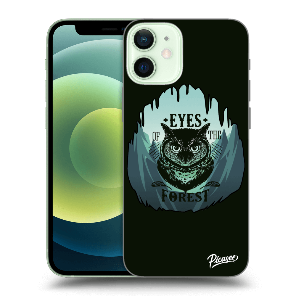 Picasee silikonový průhledný obal pro Apple iPhone 12 mini - Forest owl