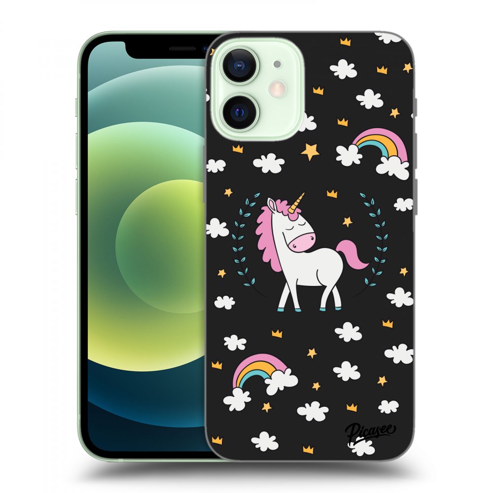 Picasee silikonový černý obal pro Apple iPhone 12 mini - Unicorn star heaven
