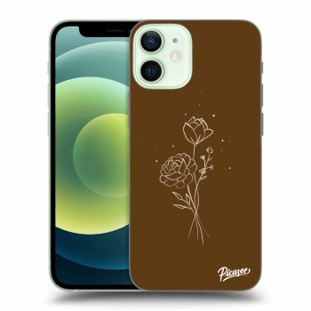 Obal pro Apple iPhone 12 mini - Brown flowers