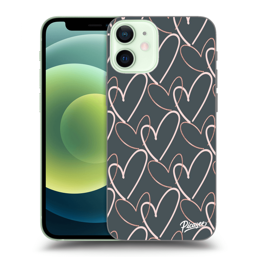 Picasee silikonový průhledný obal pro Apple iPhone 12 mini - Lots of love