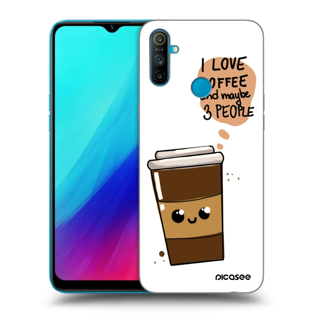 Picasee silikonový černý obal pro Realme C3 - Cute coffee