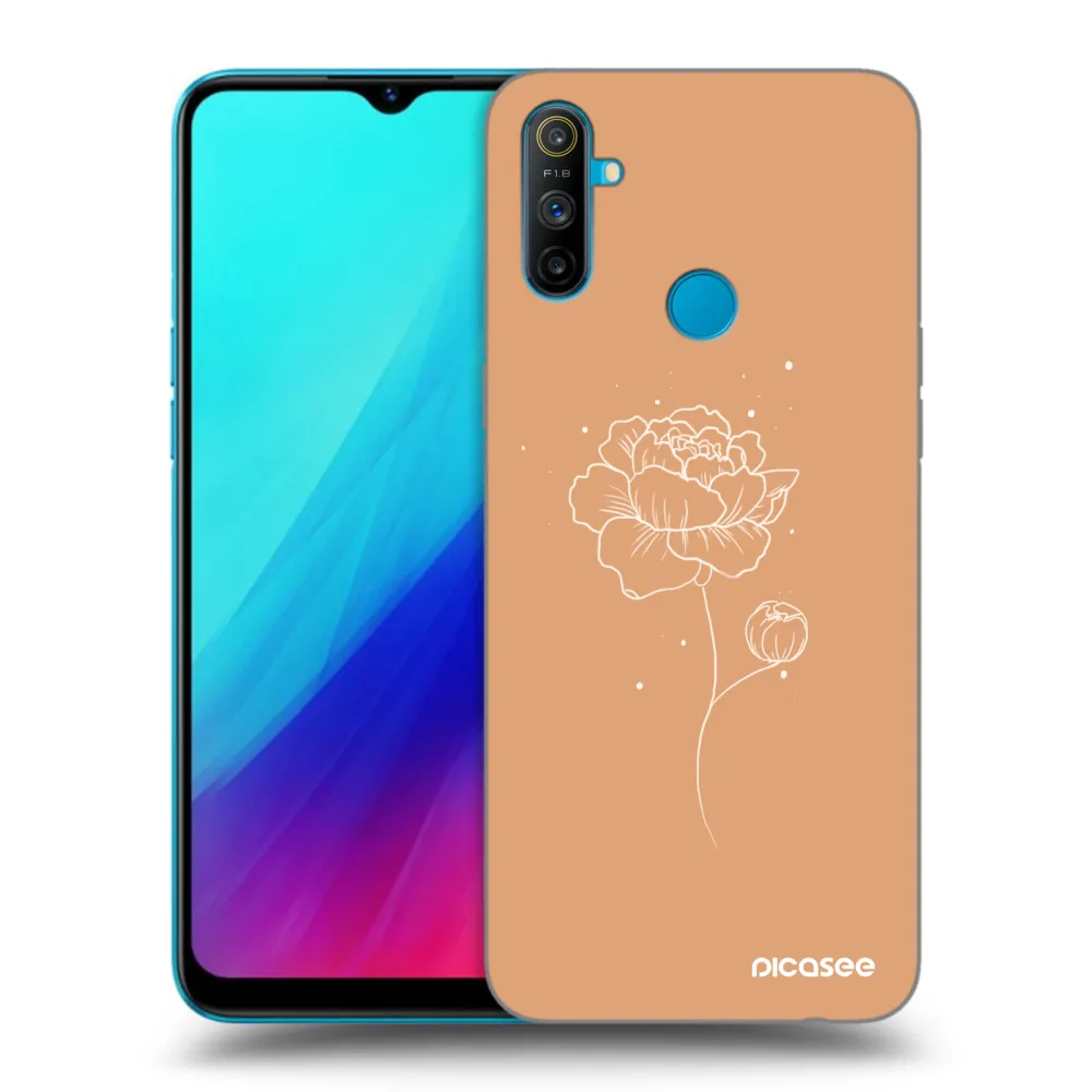 Picasee silikonový černý obal pro Realme C3 - Peonies