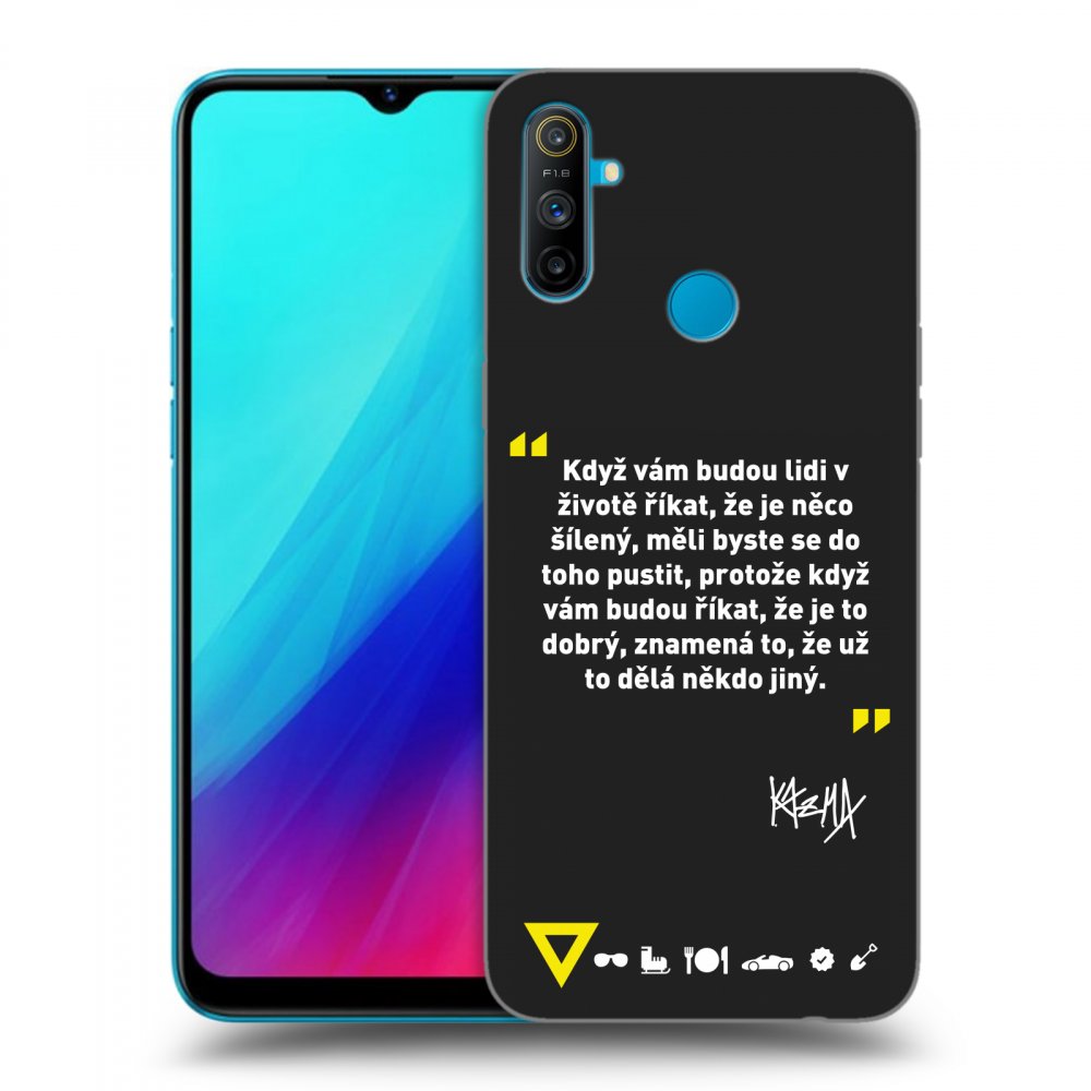 Picasee silikonový černý obal pro Realme C3 - Kazma - MĚLI BYSTE SE DO TOHO PUSTIT