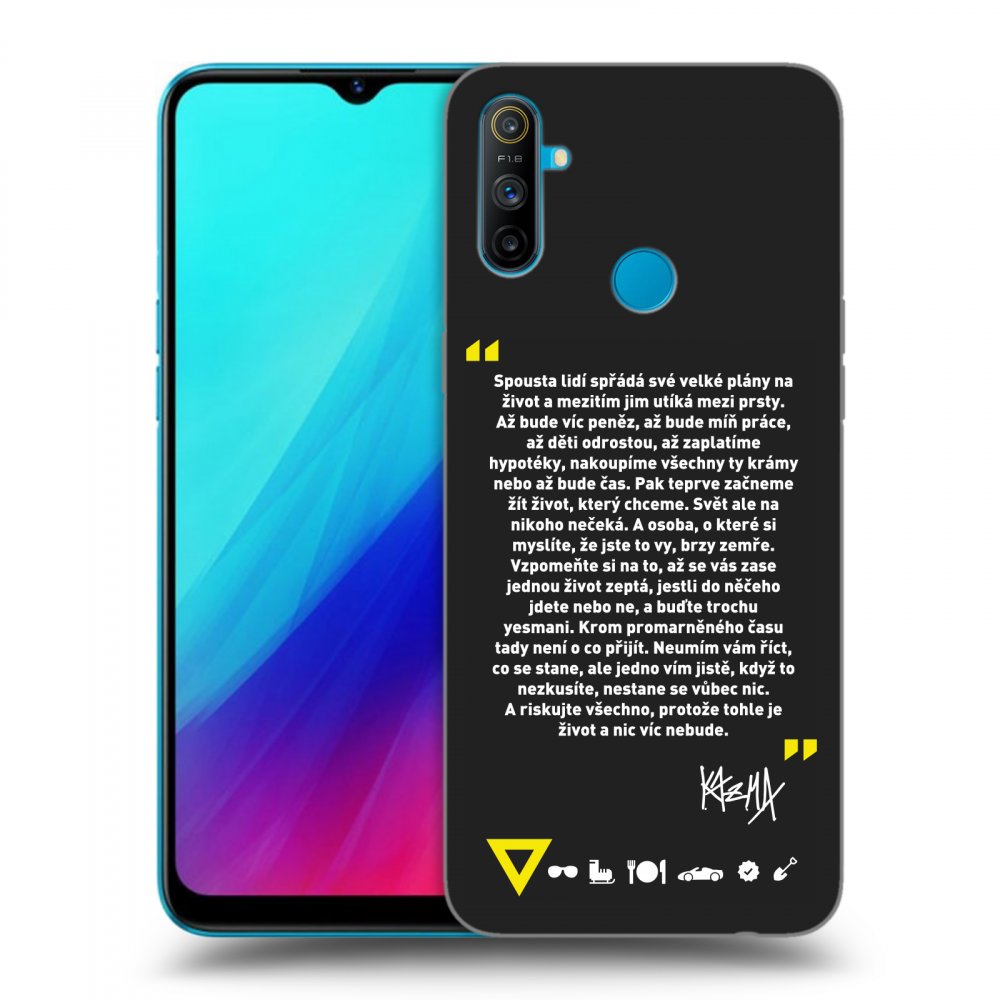 Picasee silikonový černý obal pro Realme C3 - Kazma - BUĎTE TROCHU YESMANI