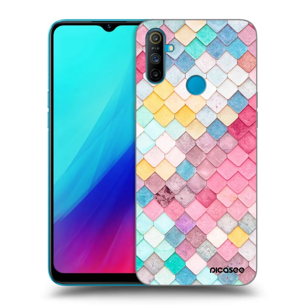 Picasee silikonový černý obal pro Realme C3 - Barevná střecha