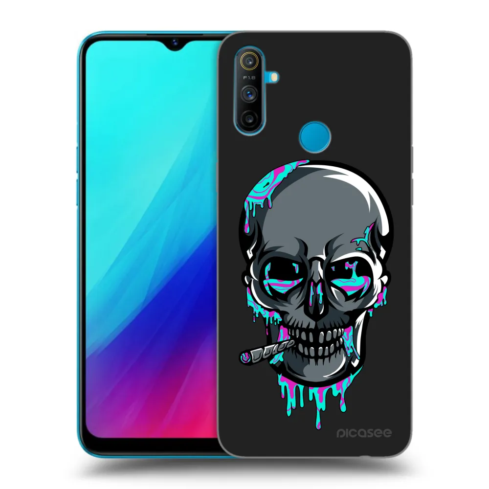 Picasee silikonový černý obal pro Realme C3 - EARTH - Lebka 3.0