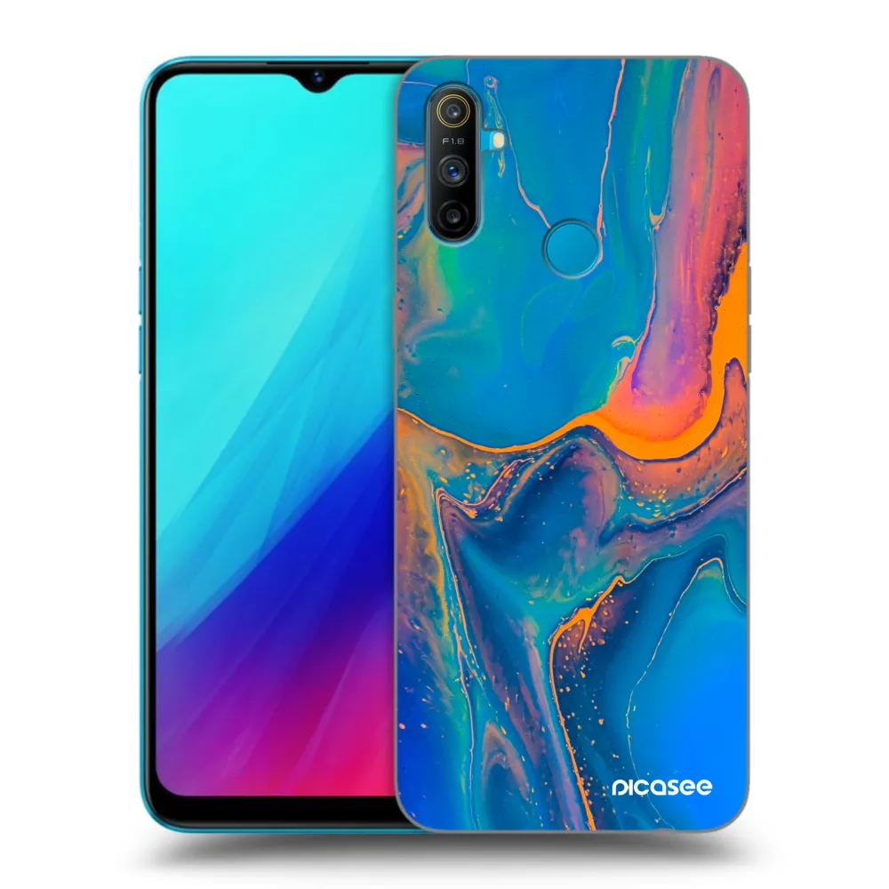 Picasee silikonový černý obal pro Realme C3 - Rainbow