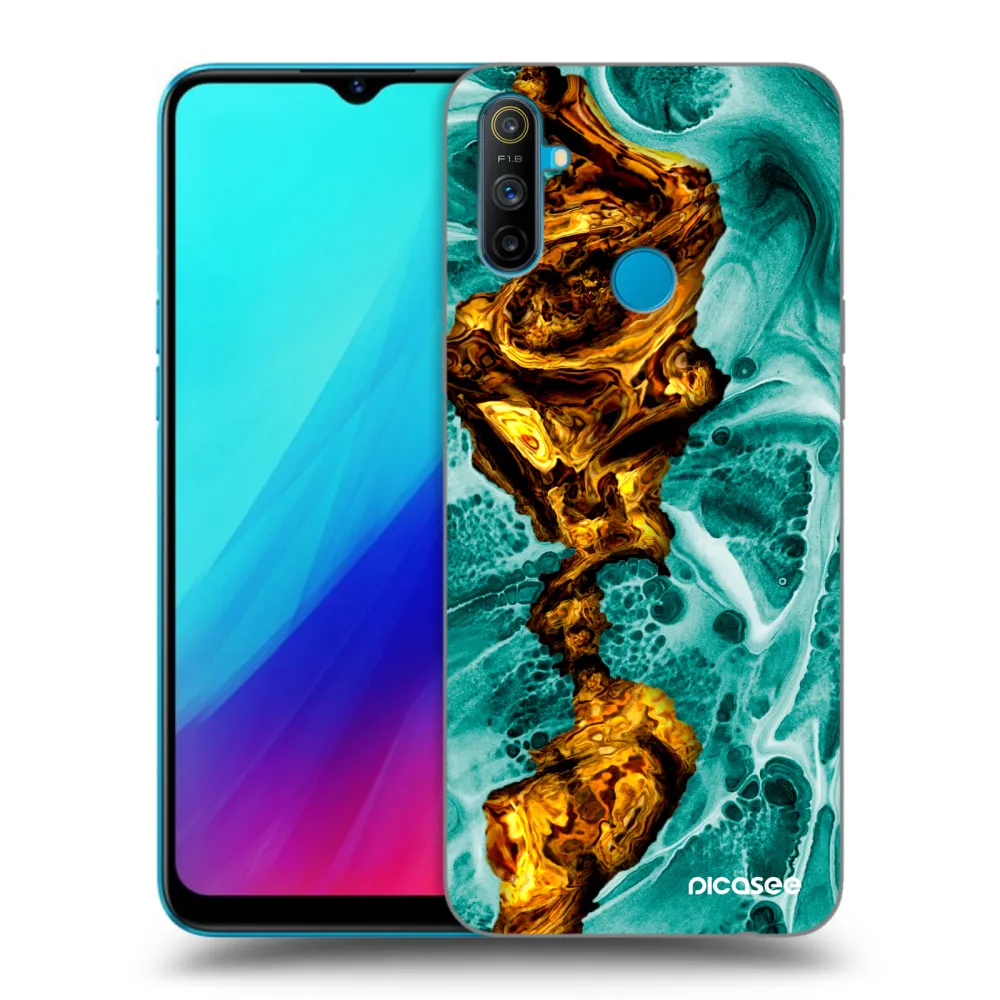 Picasee silikonový černý obal pro Realme C3 - Goldsky