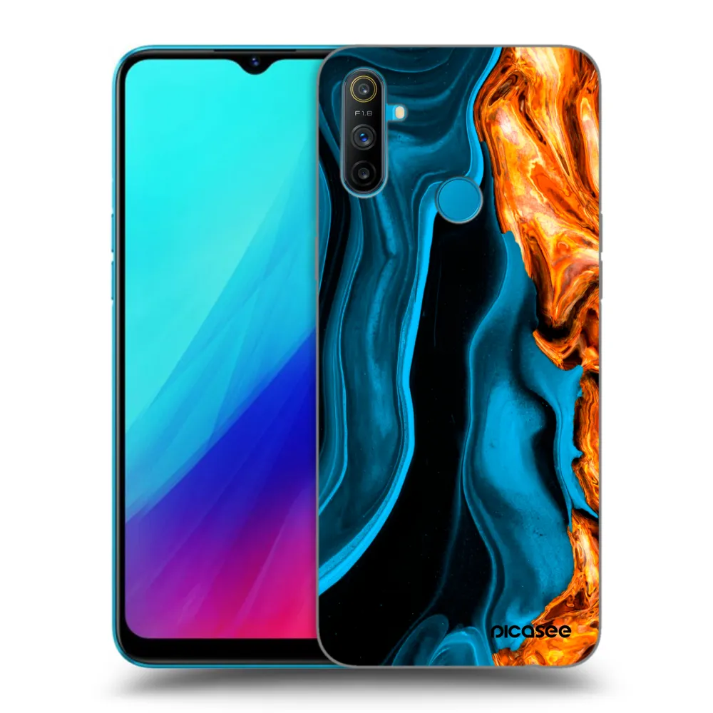 Picasee silikonový černý obal pro Realme C3 - Gold blue