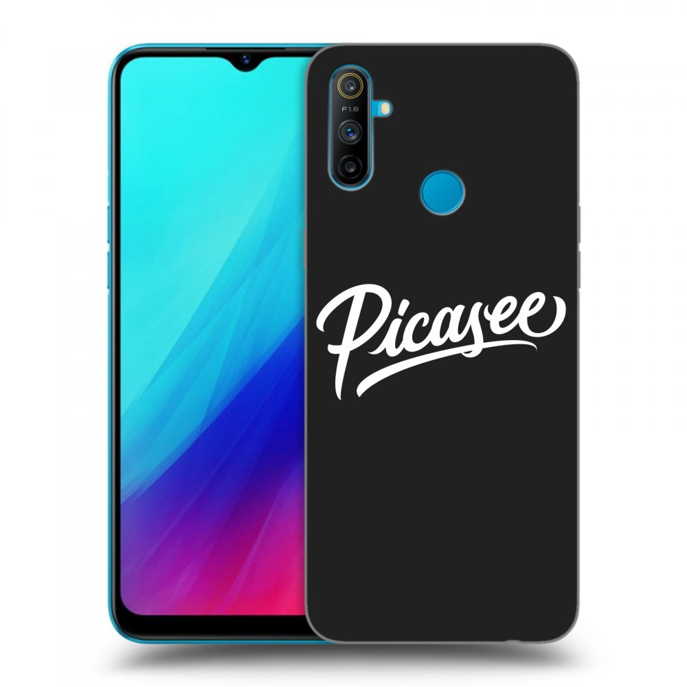 Picasee silikonový černý obal pro Realme C3 - Picasee - old logo - white