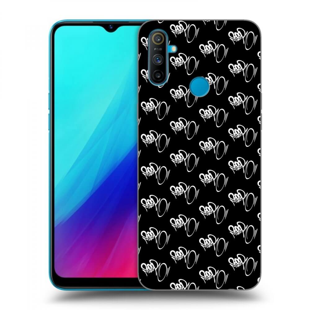 Picasee silikonový černý obal pro Realme C3 - Separ - White On Black