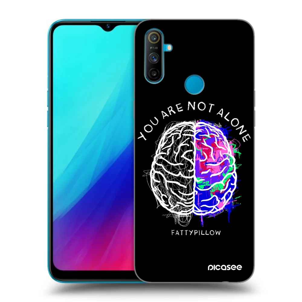 Picasee silikonový černý obal pro Realme C3 - Brain - White