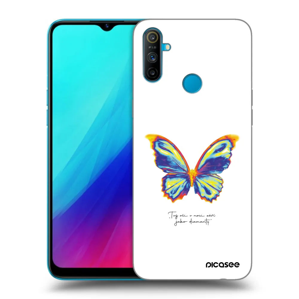 Picasee silikonový černý obal pro Realme C3 - Diamanty White