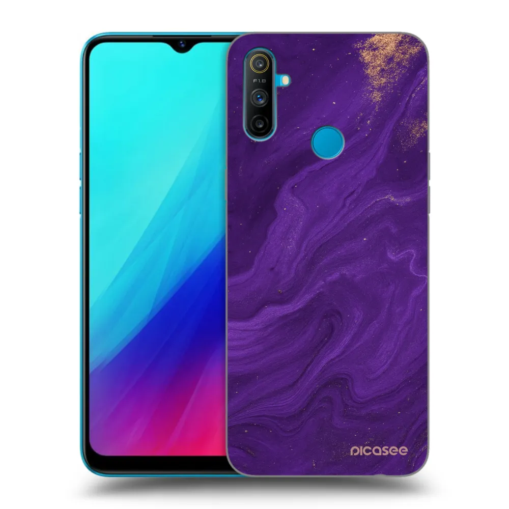 Picasee silikonový černý obal pro Realme C3 - Fialová