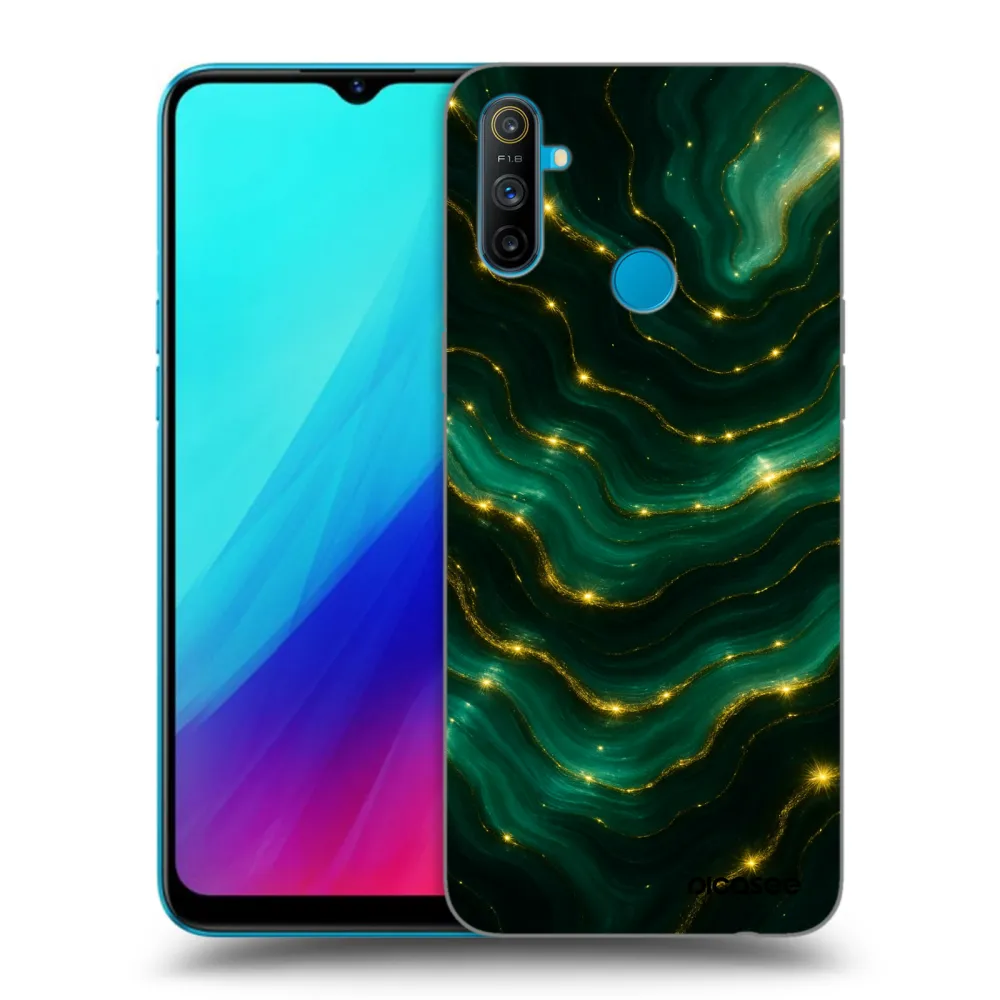 Picasee silikonový černý obal pro Realme C3 - Emerald