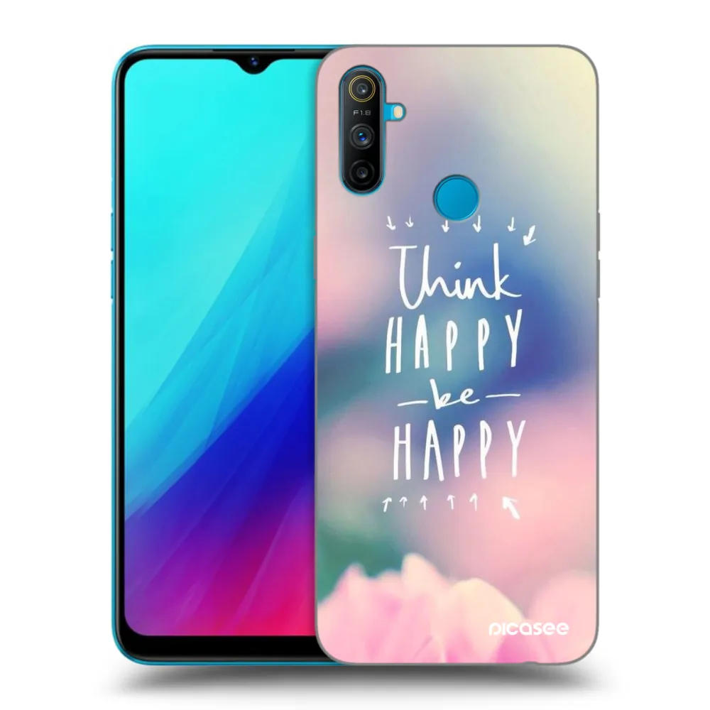 Picasee silikonový černý obal pro Realme C3 - Mysli pozitivně!